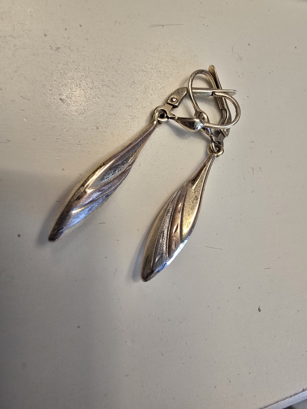 Tri-color Leaf Drop Earrings - Women's Jewelry